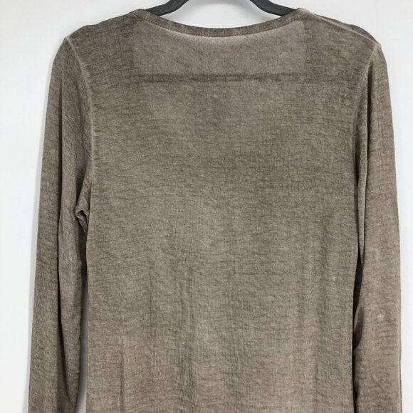 Boutique Taupe Lace Tiered Ruffle  Flowy Round neck Long Sleeve Tunic Dress - Picture 13 of 16